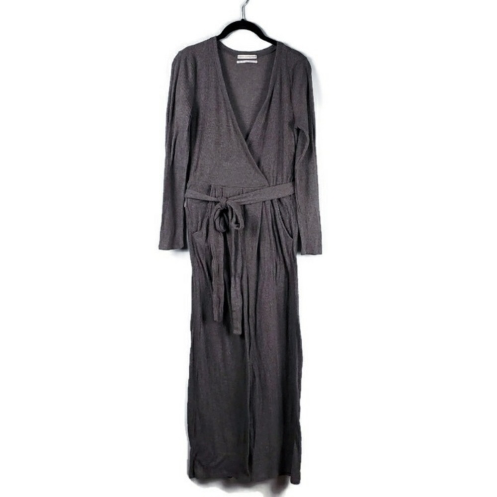 NWT Urban Outfitters UO Ribbed Wide Leg Jumpsuit in Gray - Picture 7 of 13